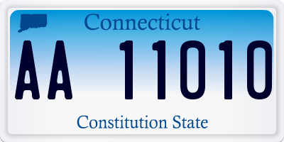 CT license plate AA11010