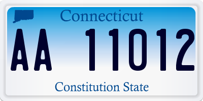 CT license plate AA11012