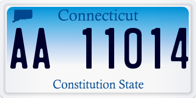 CT license plate AA11014