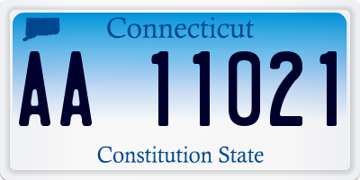 CT license plate AA11021