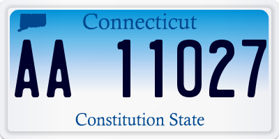 CT license plate AA11027
