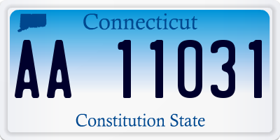 CT license plate AA11031