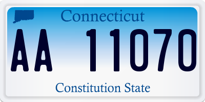 CT license plate AA11070