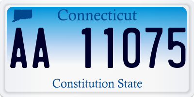 CT license plate AA11075