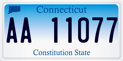 CT license plate AA11077