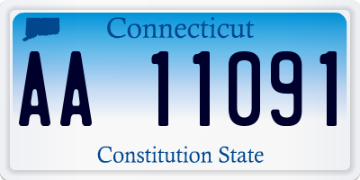 CT license plate AA11091