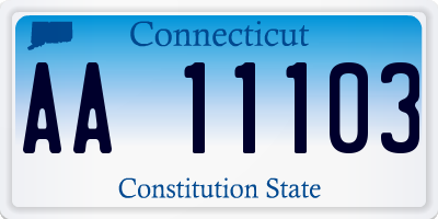 CT license plate AA11103