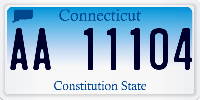 CT license plate AA11104