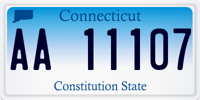 CT license plate AA11107