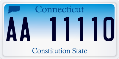 CT license plate AA11110