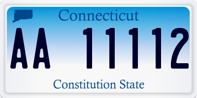 CT license plate AA11112