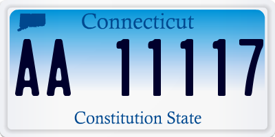 CT license plate AA11117