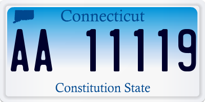 CT license plate AA11119