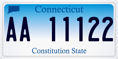 CT license plate AA11122