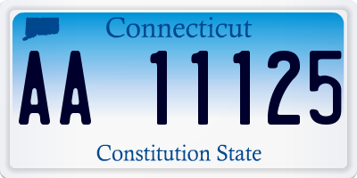 CT license plate AA11125