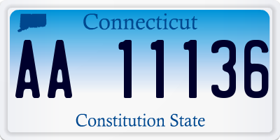 CT license plate AA11136