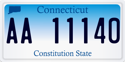 CT license plate AA11140