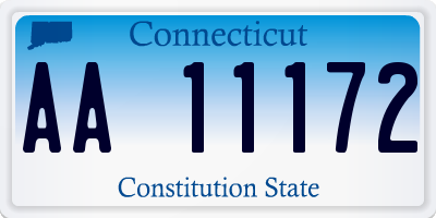 CT license plate AA11172