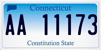 CT license plate AA11173