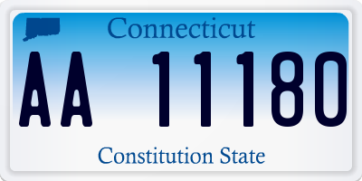 CT license plate AA11180