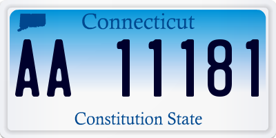 CT license plate AA11181