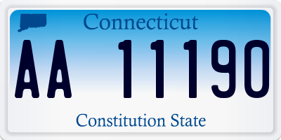 CT license plate AA11190