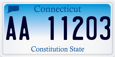 CT license plate AA11203