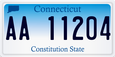 CT license plate AA11204