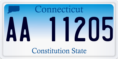 CT license plate AA11205