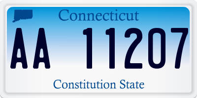 CT license plate AA11207