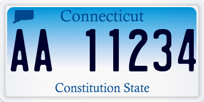 CT license plate AA11234