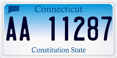 CT license plate AA11287