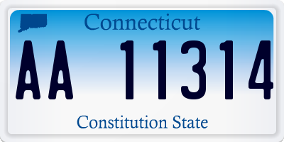 CT license plate AA11314