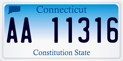 CT license plate AA11316