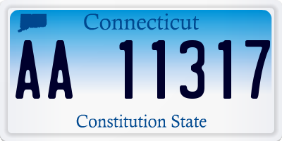 CT license plate AA11317