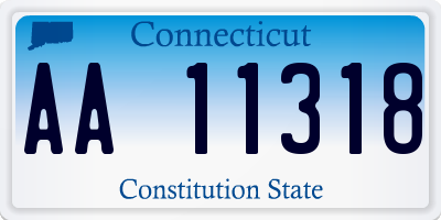 CT license plate AA11318