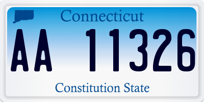 CT license plate AA11326