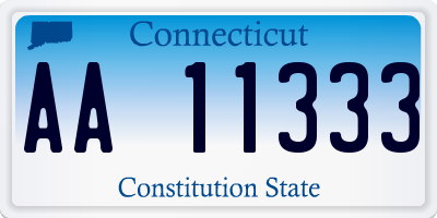 CT license plate AA11333