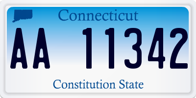 CT license plate AA11342