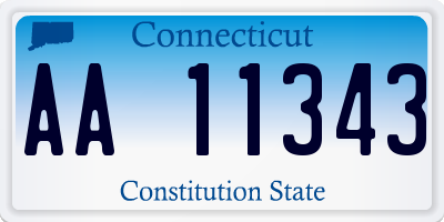 CT license plate AA11343