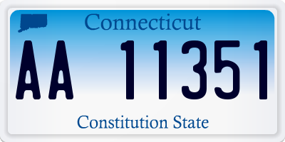 CT license plate AA11351