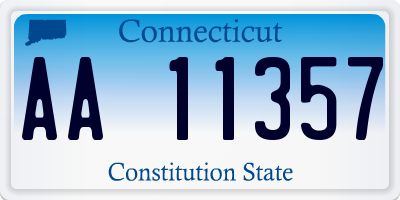 CT license plate AA11357