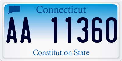 CT license plate AA11360