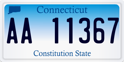 CT license plate AA11367