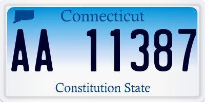 CT license plate AA11387