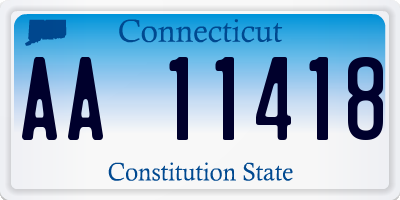 CT license plate AA11418