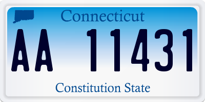 CT license plate AA11431