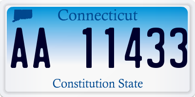 CT license plate AA11433