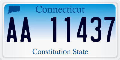 CT license plate AA11437