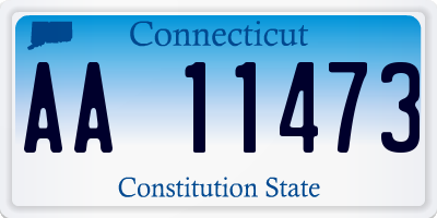 CT license plate AA11473
